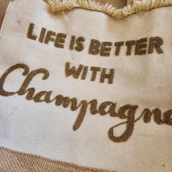 America & Beyond Life is Better with Champagne Seed Beaded Cotton & Jute Boho - Picture 5 of 13